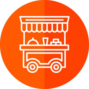 Basit yemek arabası simgesi, vektör illüstrasyonu