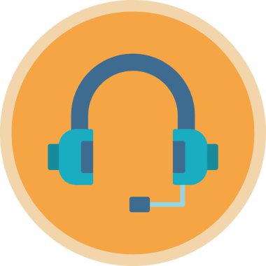 Kulaklık. Web simgesi basit illüstrasyon                          