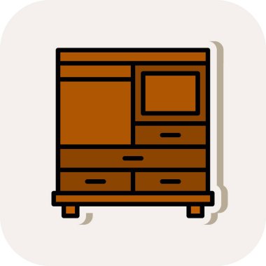 Dolapta. Web simgesi basit illüstrasyon