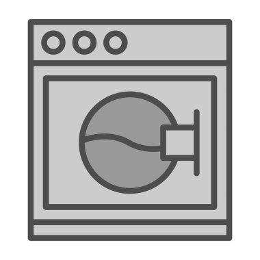 Çamaşır makinesi. Basit tasarım çizimi