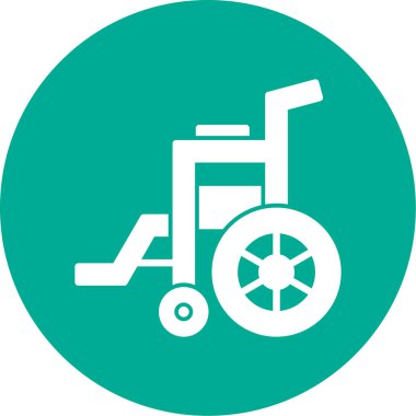 Tekerlekli sandalye web simgesi, vektör illüstrasyonu