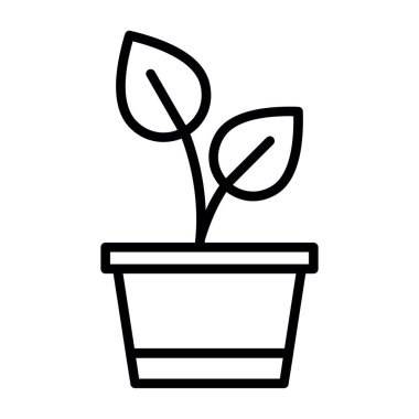 Satır biçiminde çiçek simgesi izole edilmiş vektör illüstrasyonu