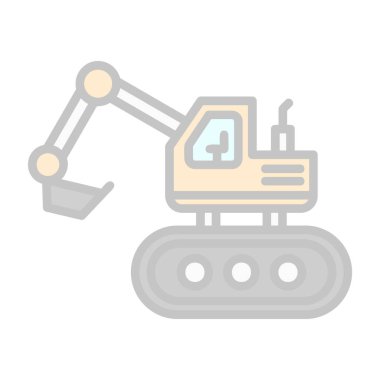 Escavator web simgesi, vektör illüstrasyonu