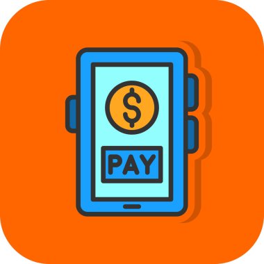 Çevrimiçi ödeme. Web simgesi basit illüstrasyon