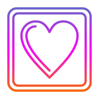 düz kalp simgesi, vektör illüstrasyonu, tasarım ögesi