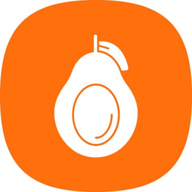 Basit Avokado simgesi, vektör illüstrasyonu