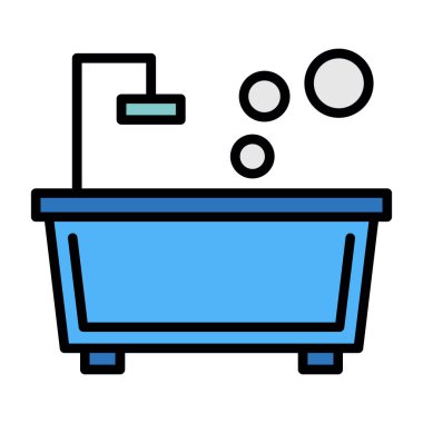 küvet web simgesi basit illüstrasyon 