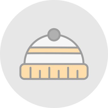 Kış şapka simgesi. Vektör çizim