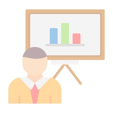 Bir sunum simgesinin vektör illüstrasyonu 