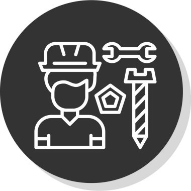 Tamirci ikonu. Web için basit anahtar vektör simgesi çizimi.