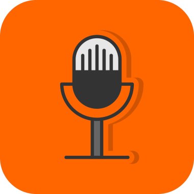 Mikrofon. Web simgesi basit illüstrasyon