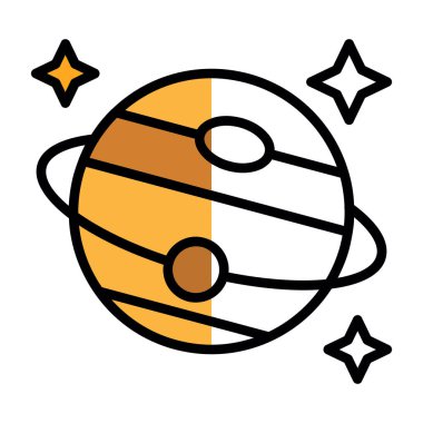 Gezegen uzay yıldızları simgesi - özet biçimi