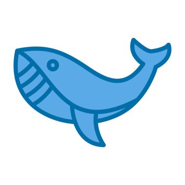 Balina hayvan ikonu. düz vektör illüstrasyonu