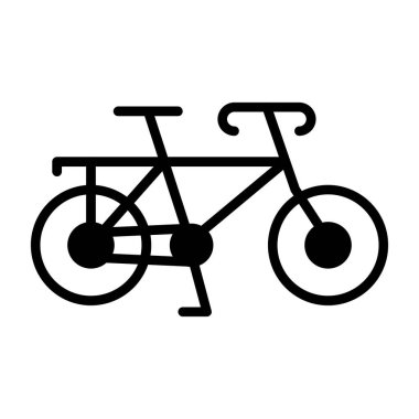 Basit düz bisiklet simgesi, vektör illüstrasyonu