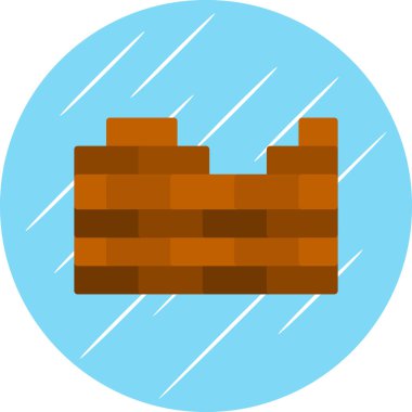 İnşaat tuğlaları düz simge, vektör illüstrasyonu