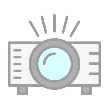 Projektör simgesi, vektör illüstrasyonu 
