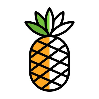 Ananas. Web simgesi basit illüstrasyon 