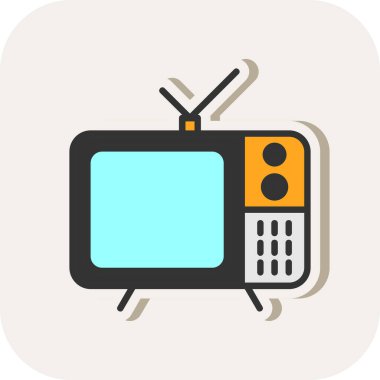 televizyon web simgesi vektör illüstrasyonu