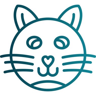 Kedi suratlı. Web simgesi basit illüstrasyon