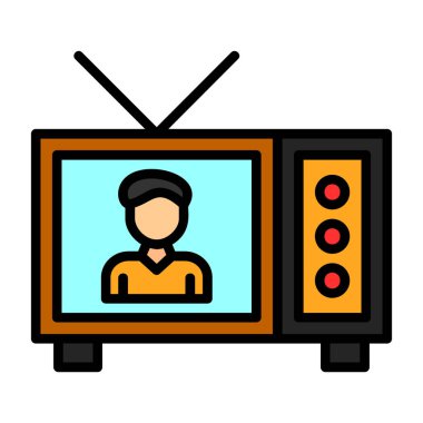  Tv Web simgesi, vektör illüstrasyonunu göster 