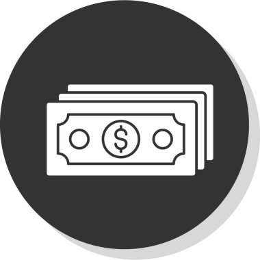  Dolar simgesi izole edilmiş vektör çizimi