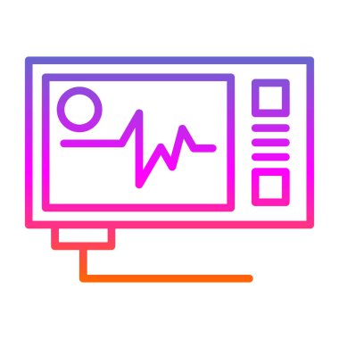 Vector Illustration ECG Kalp atışı Ekranı. Sağlık Geçmişi