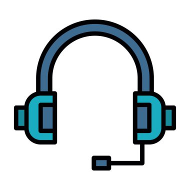 Kulaklık. Web simgesi basit illüstrasyon                          