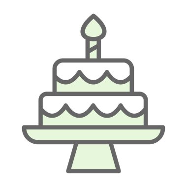 Kek simgesi, vektör illüstrasyonu basit tasarım