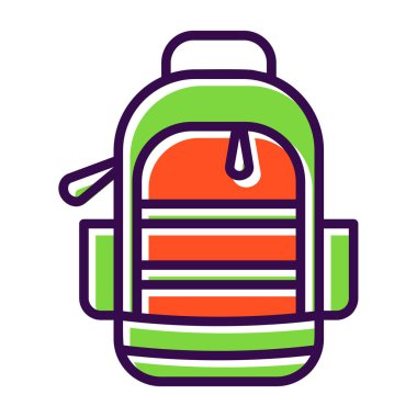 sırt çantası simgesi, vektör illüstrasyonu basit tasarım