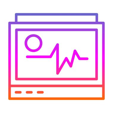 Ecg izleyici ikon vektör illüstrasyonu