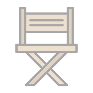 Sandalye Düz Vektör Simgesi