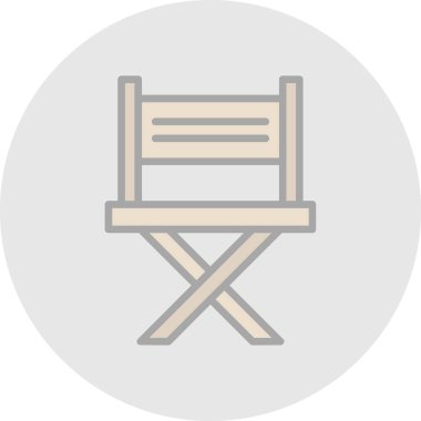 Sandalye Düz Vektör Simgesi