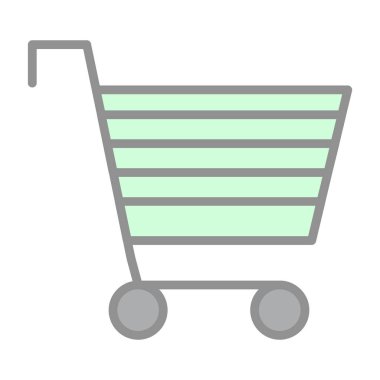 Alışveriş arabası simgesi, vektör illüstrasyonu 