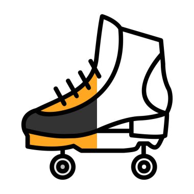 Beyaz arkaplanda izole edilmiş buz pateni ikonu taslak tarzında. paten sembolü