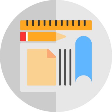 kalem düz vektör simgesi