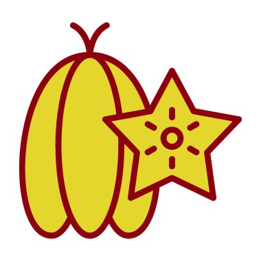 starfruit ikon vektör illüstrasyonu