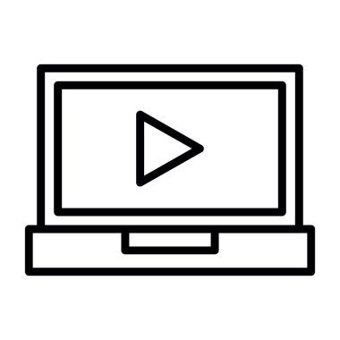 dizüstü bilgisayar simgesi, vektör illüstrasyonu basit tasarım