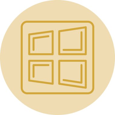 vector illustration of modern b lack icon of window