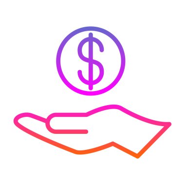 Dolar işareti vektör simgesi