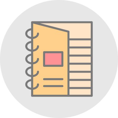  düz Defter simgesi vektör çizimi