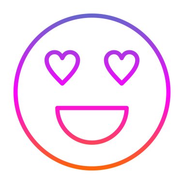 aşk emojisi simgesi, vektör illüstrasyonu