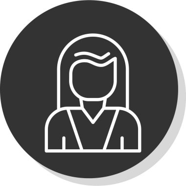 Kadın avatar simgesi, vektör illüstrasyonu 