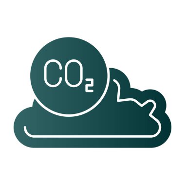 bulut ve co-2 emisyon simgesi, vektör illüstrasyon grafik tasarımı