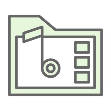 Müzik klasörü. Web simgesi basit illüstrasyon