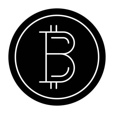 Basit bitcoin simgesi, vektör illüstrasyonu