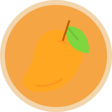 Mango egzotik meyve ikonu, vektör illüstrasyonu 
