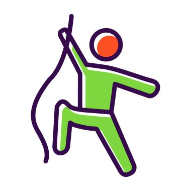 Erkek tırmanıcı simgesi vektör illüstrasyonu