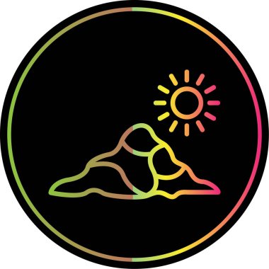 Güneş ve gökkuşağı dairesel stil