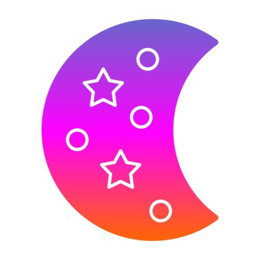 Ay simgesi, vektör illüstrasyonu basit tasarım