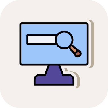 Büyüteç simgesi, düz stil, arama sembolü. Vektör illüstrasyonu